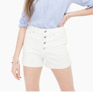 NWT High Rise Button-Fly White Denim Short